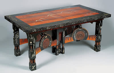 A large extension table  carlo bugatti  italy c. 1900