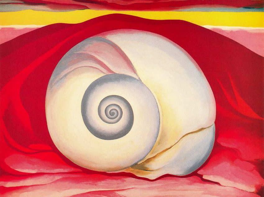 Georgia o keeffe red hill and white shell  1938