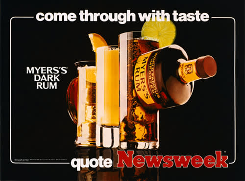  Jeff Koons, Come Through with Taste - Myers's Dark Rum - Quote Newsweek, 1986 