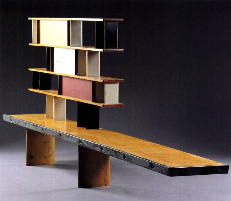 Jean prouve   and charlotte perriand  bibliothe  que from the maison de la tunisie  collab. with sonia delaunay    1952