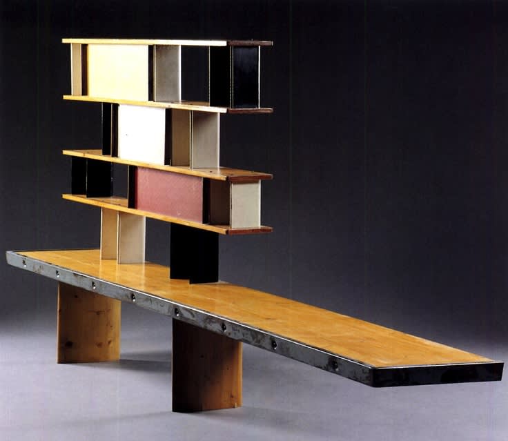 Jean prouve   and charlotte perriand  bibliothe  que from the maison de la tunisie  collab. with sonia delaunay    1952