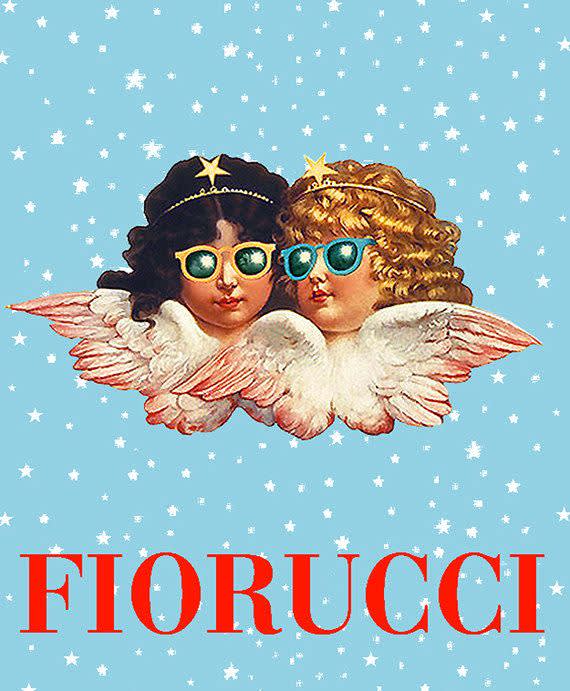  Fiorucci , Double Cherub Logo Stars and Sunglasses Iteration  