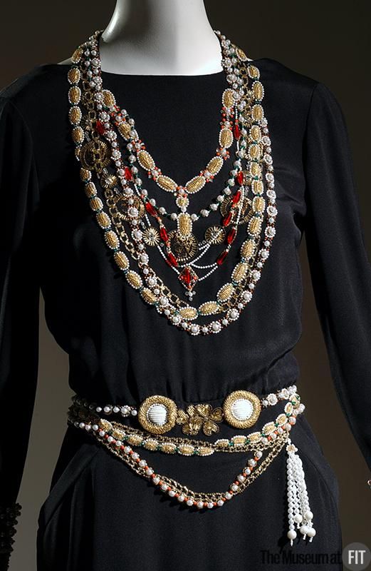 Chanel haute couture  trompe l oeil evening dress  1983