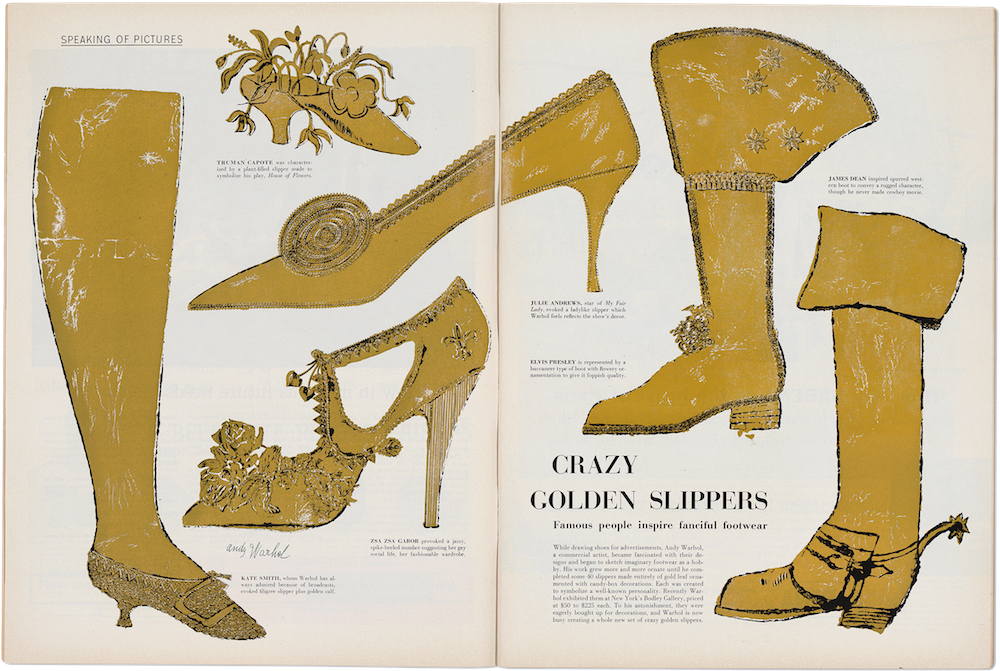  Andy Warhol, Crazy Gold Slippers, Life Magazine, 1957 