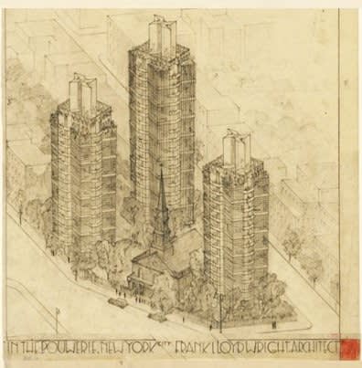  Frank Lloyd Wright, Skyscraper Sketch 