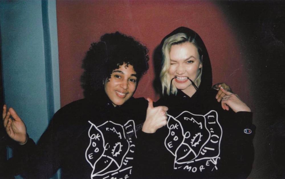  Shantell Martin and Karlie Kloss, Wearing the Kode More Hoodie, 2019 