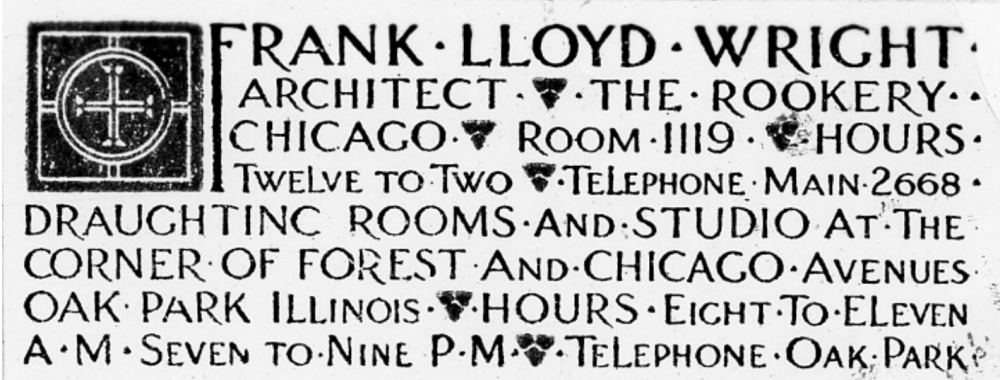  Frank Lloyd Wright , Cross in Circle in Square Logo 