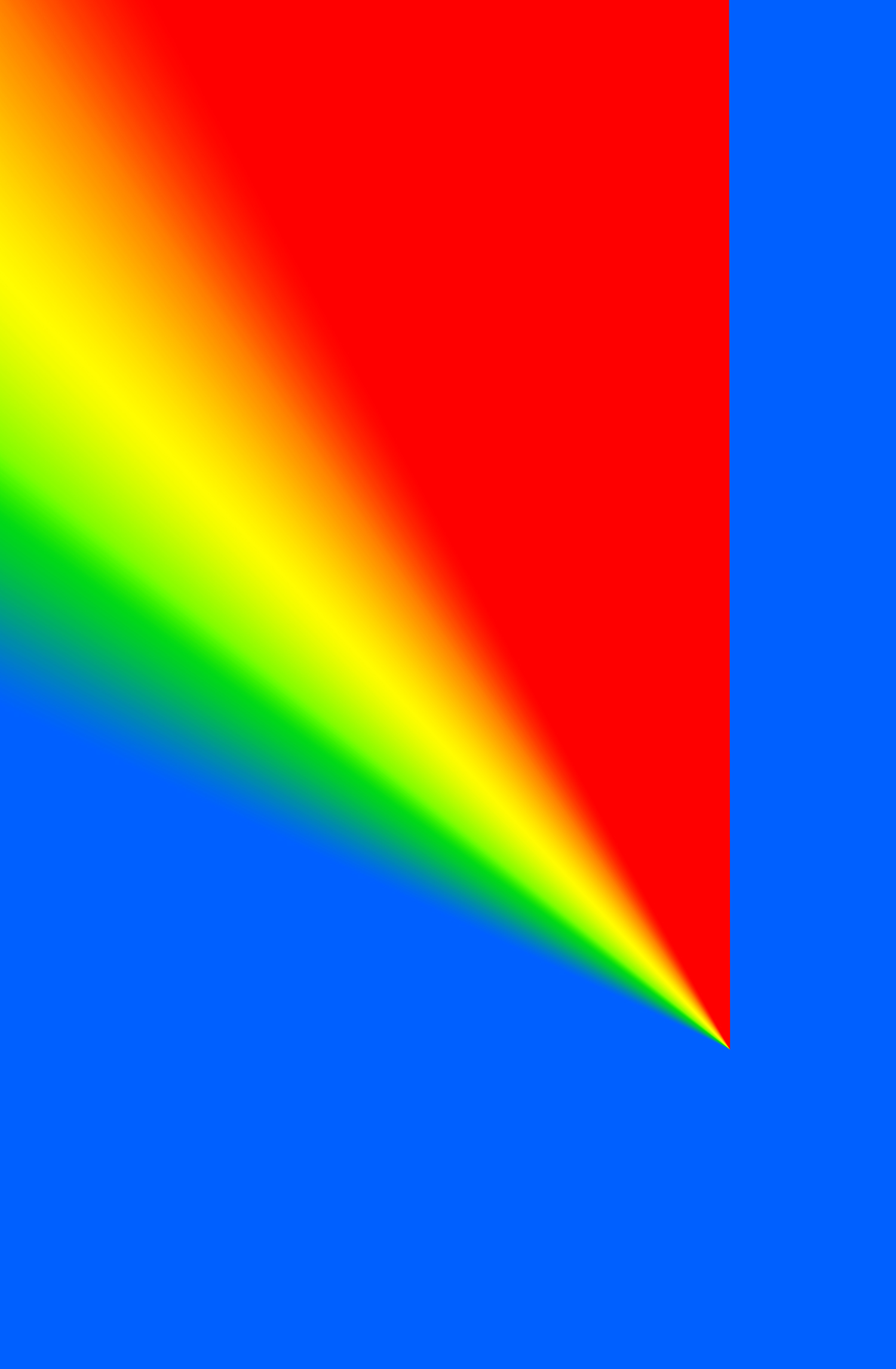 Cory arcangel   photoshop cs  110 by 72 inches  300 dpi  rgb  square pixels  default gradient    russell   s rainbow     tur
