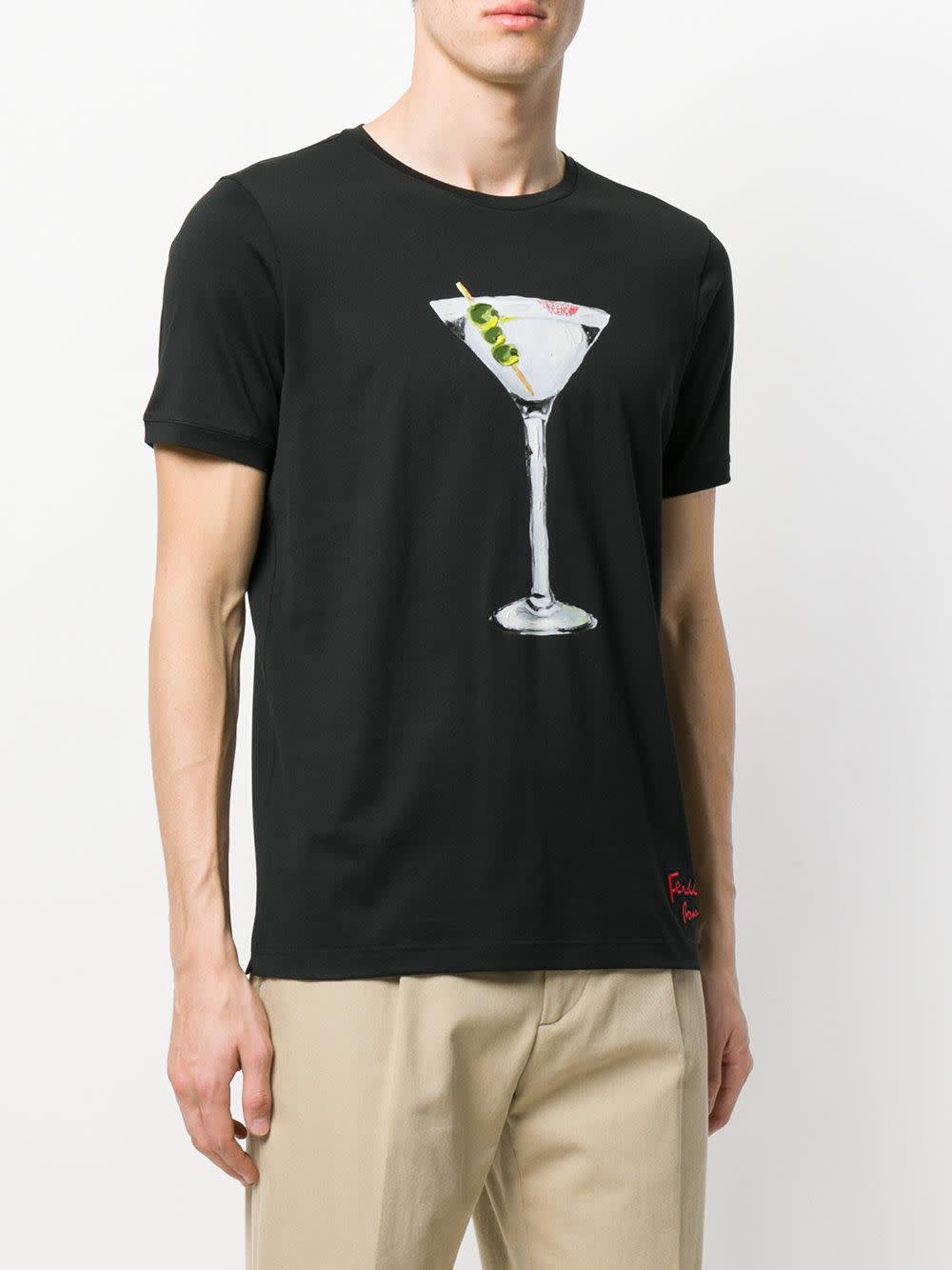  Fendi , Black Martini Printed T-shirt 