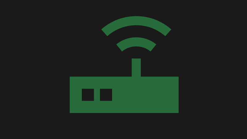Ikon av en router med en wifi-signal ovanför