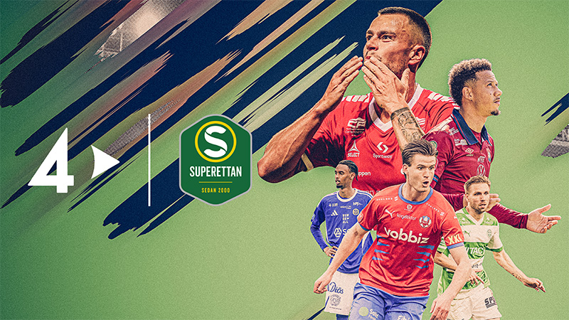 Omslagsbild till Superettan 2026 från TV4