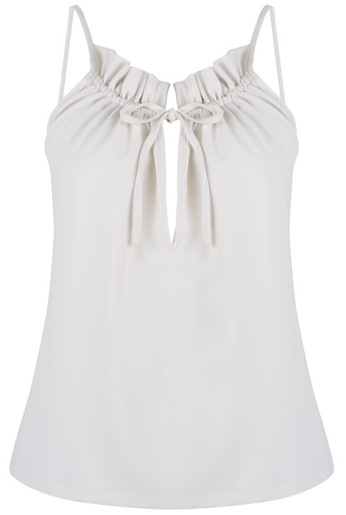 WHITE ruched vest