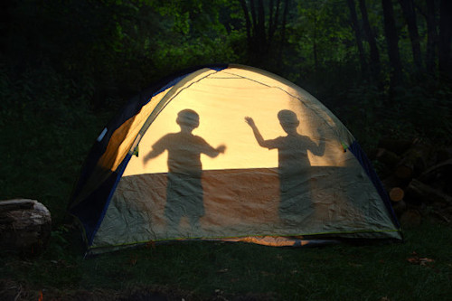 Camping in the garden