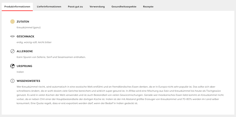 Tastyone – Artikelinfos 1