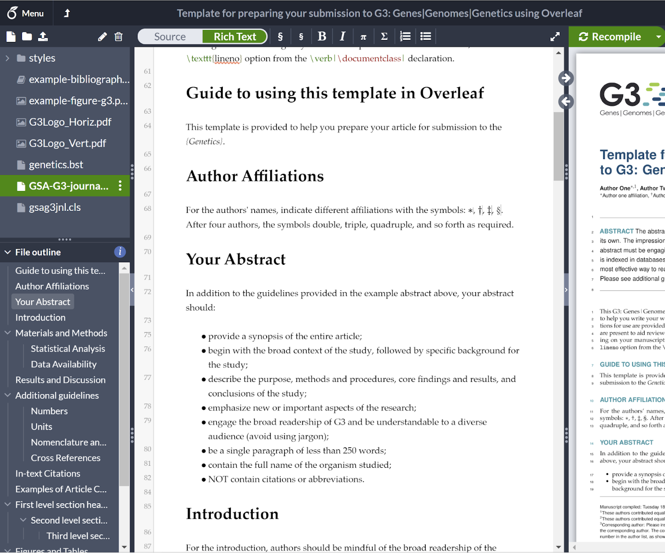 Overleaf File Outline - Research Paper Example