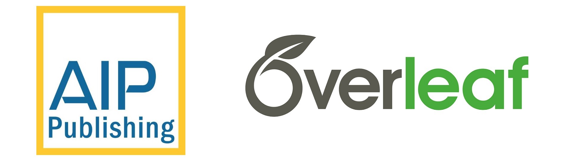AIP Publishing and Overleaf logos