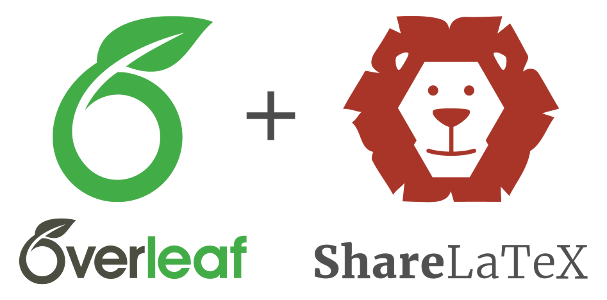 Overleaf plus ShareLaTeX logos