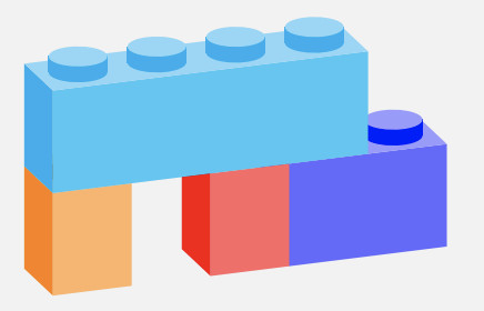 Example of tikzbricks, a package for drawing Lego-like bricks