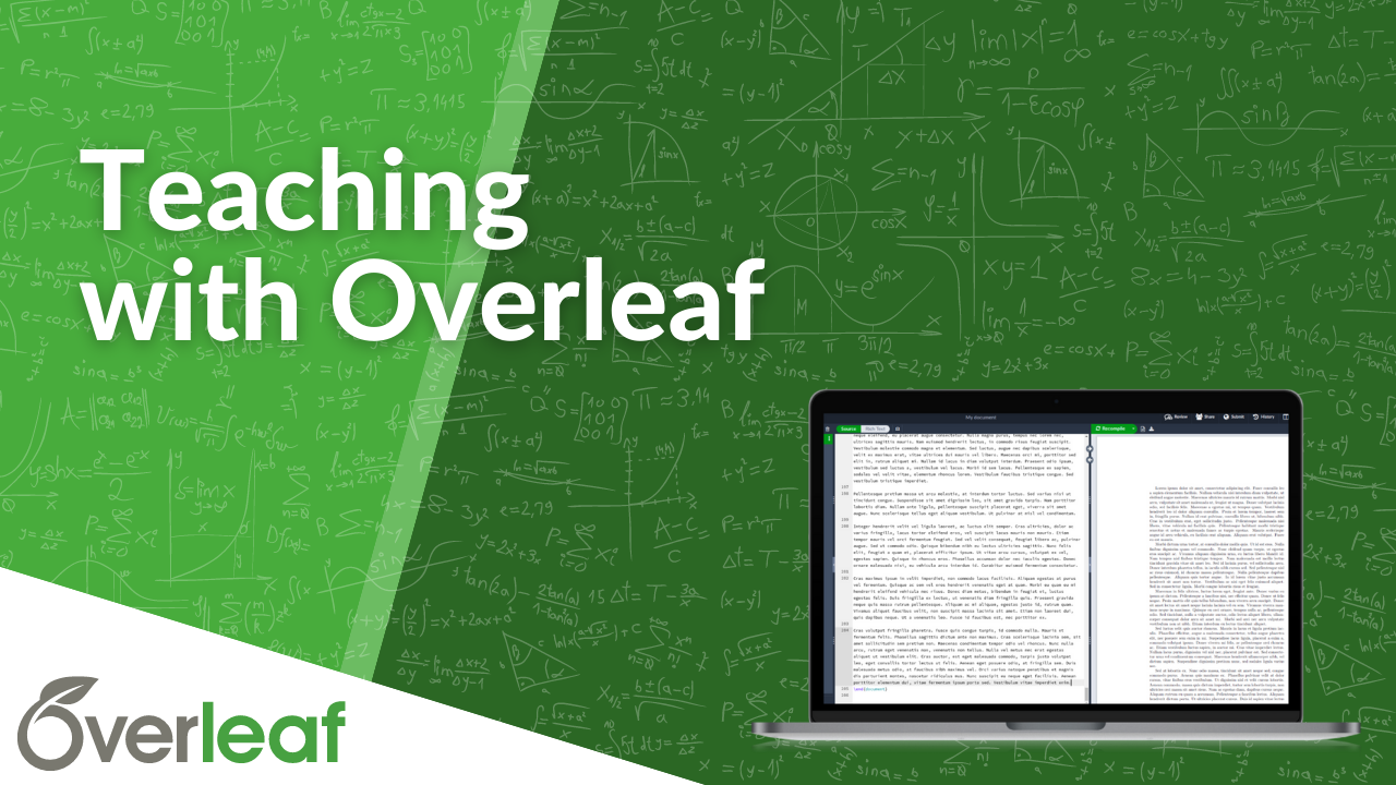 Webinar thumbnail, teaching with Overleaf