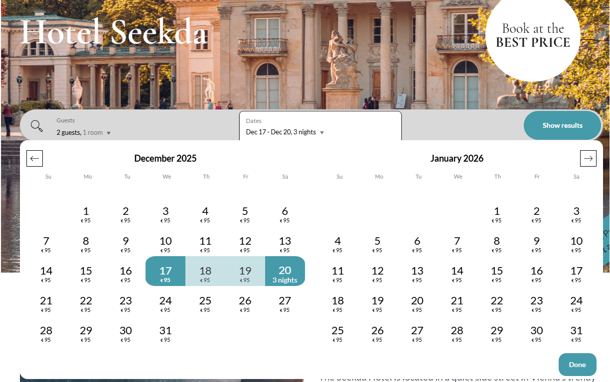 Intuitive Guest UI, Internet Booking Engine
