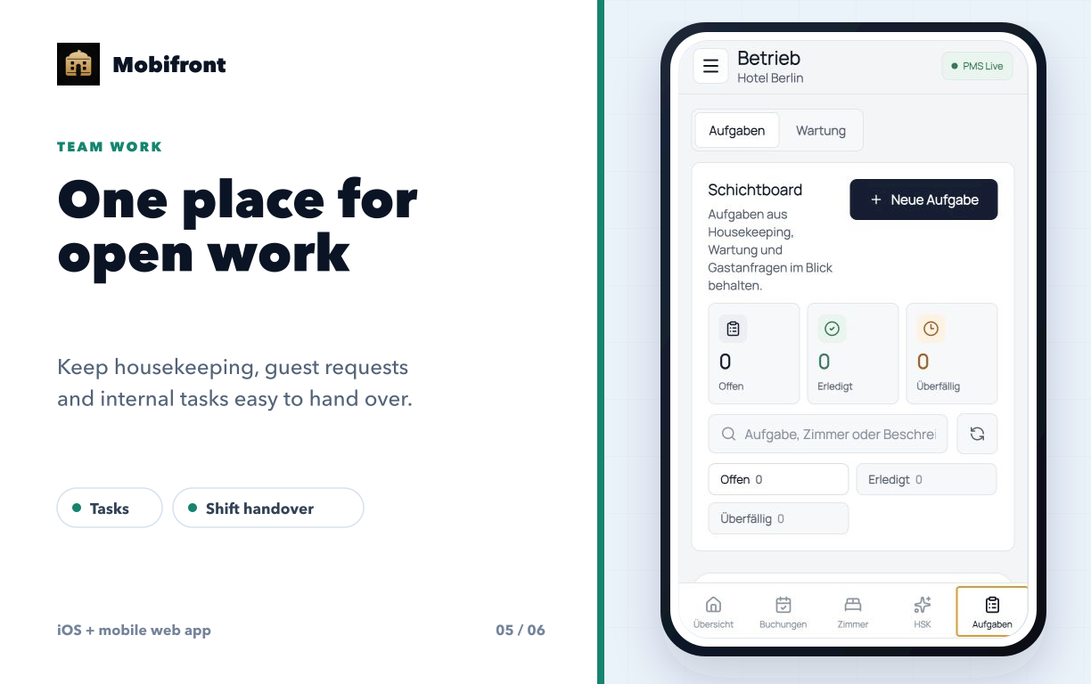 Tasks, maintenance and team operations