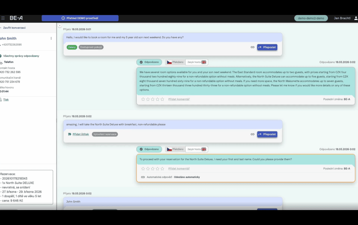 Message detail - phone call transcript