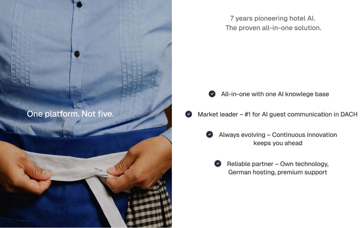 The all-in-one hotel AI for all your channels.