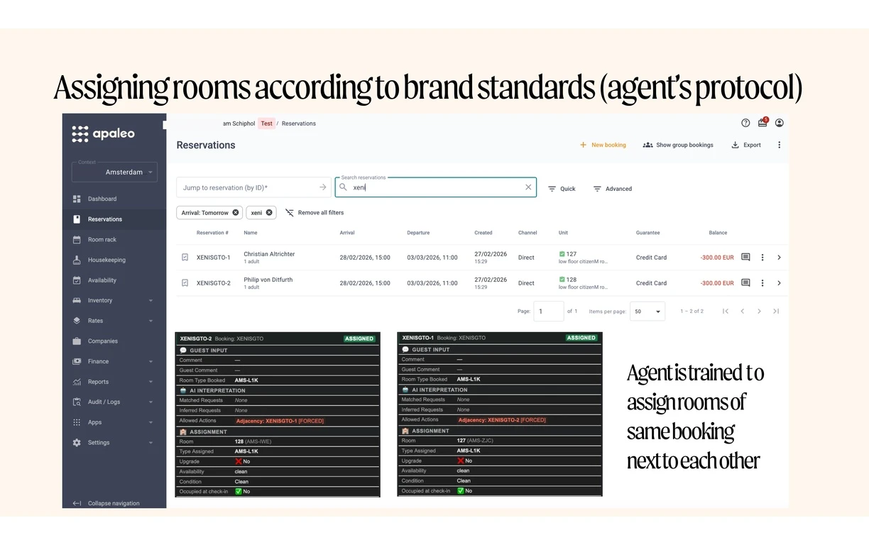 Assigning rooms according to adjacency