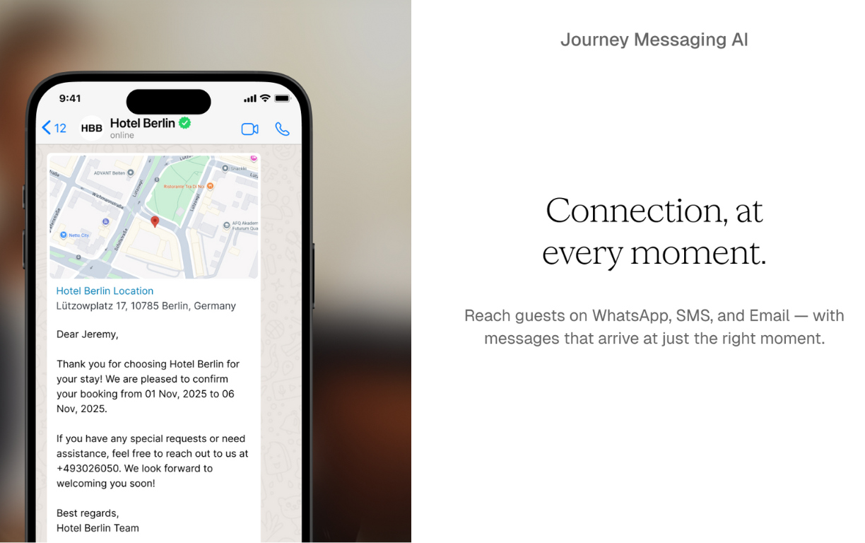 DialogShift's Journey Messaging AI meets your guest on WhatsApp.
