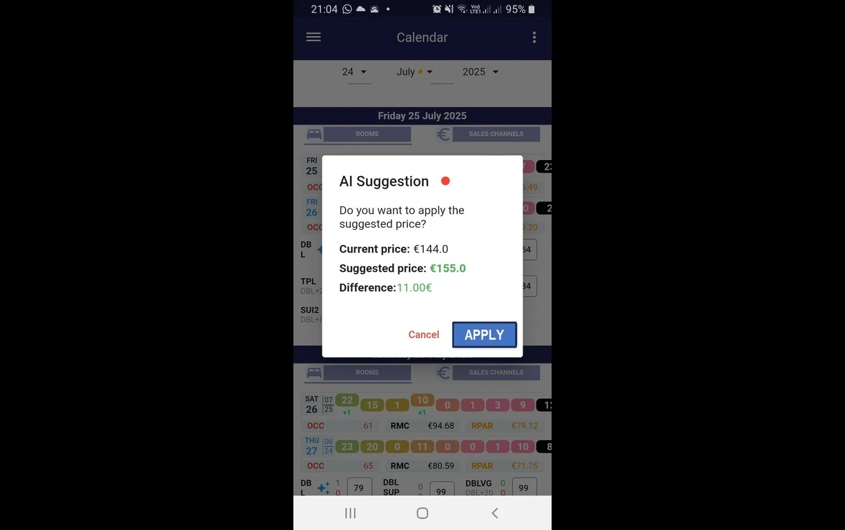 APP Calendar 2 AI recommendations