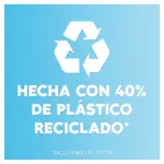 Poster "hecha con 40% de plástico reciclado"