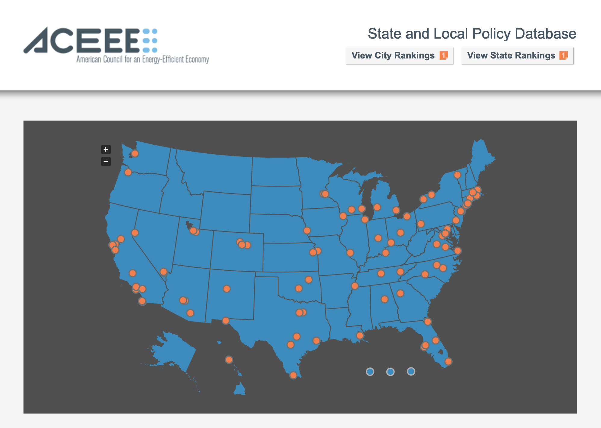 ACEEE State and Local Policy Database screenshot