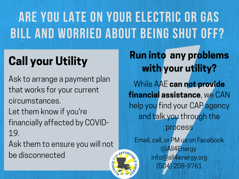 Are you late on your electric or gas bill and worried about being shut off?