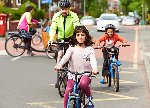 Children riding bikes.