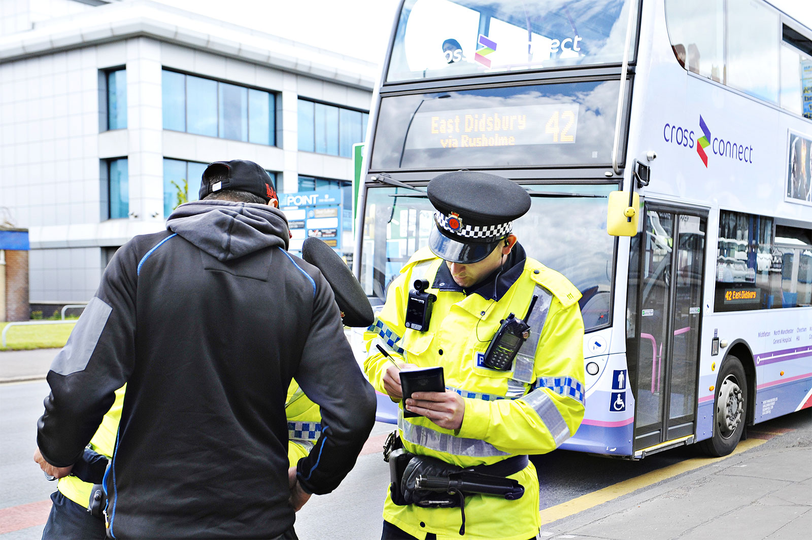 TSU Police Officer with Bus