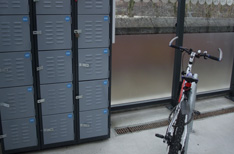 Blue cycle lockers