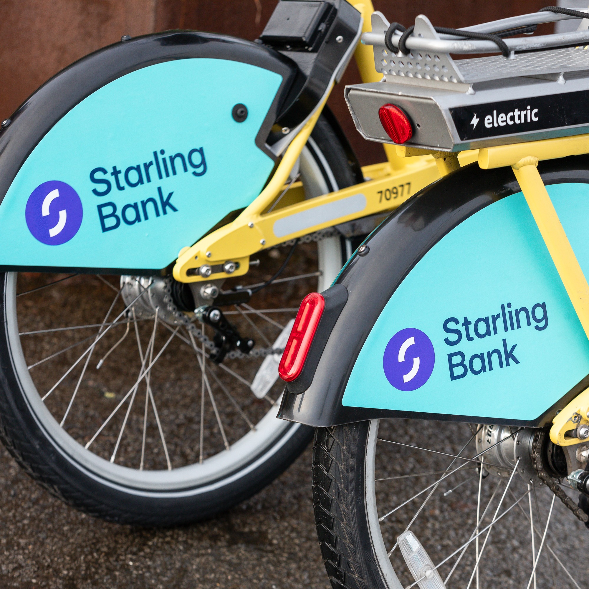 Two starling bank bikes wheels