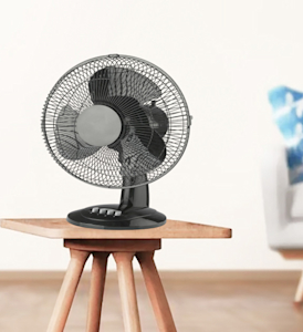 black table top fan