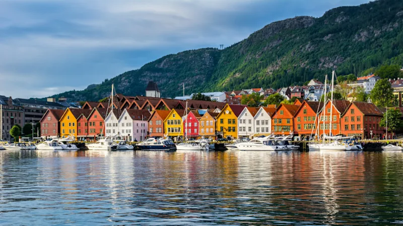 Bryggen in Bergen during summer
