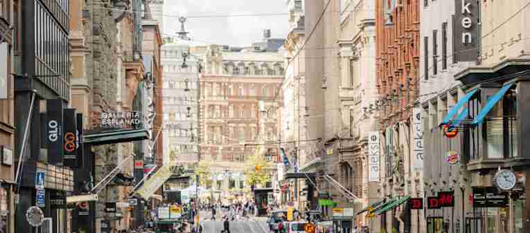 Aleksanterinkatu, Alexandersgatan i Helsinfors.