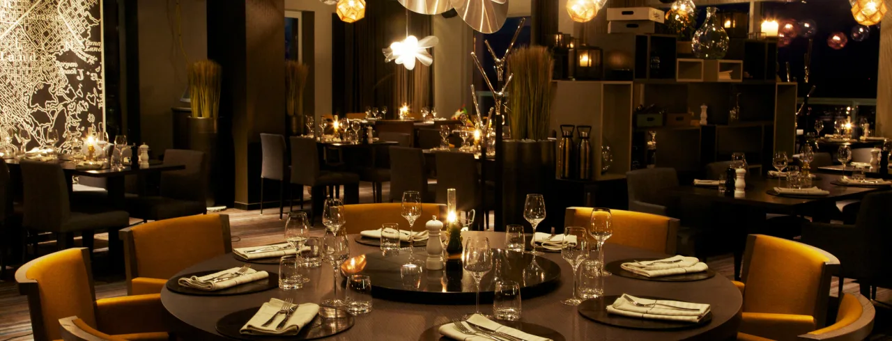 Inredningsdetaljer i restaurang Nine på Clarion Hotel Sense i Luleå.