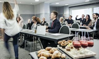 Colleagues at a conference