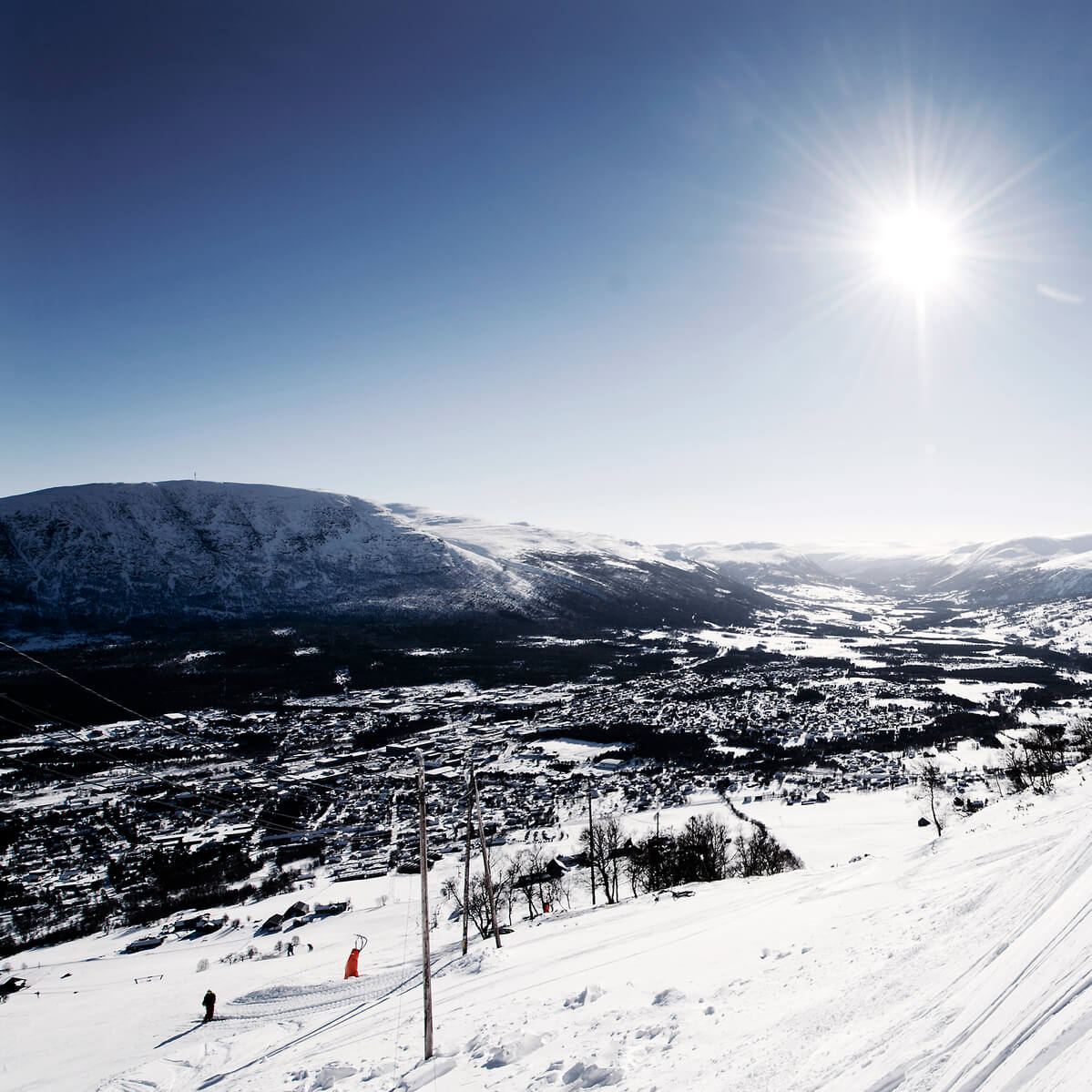Skidbackar i mellersta Norges största alpina skidområde, Oppdal.
