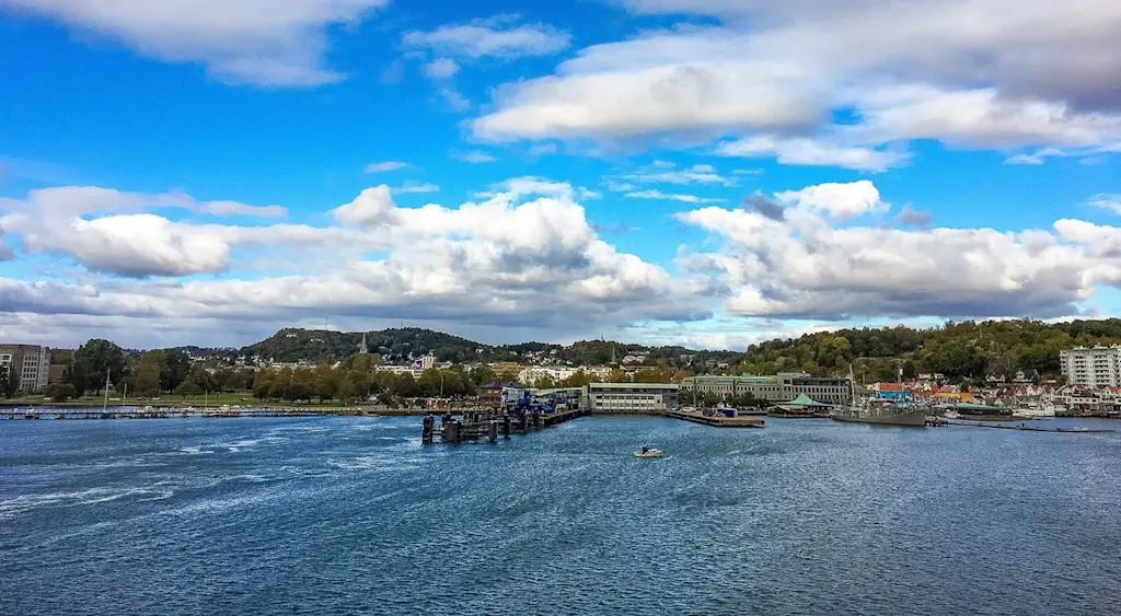 lakeside view of sandefjord in summer
