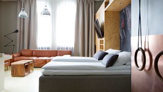 Workout-svit med säng på Comfort Hotel Grand Central i Oslo