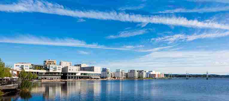 Beautiful lake in the city center of Jönköping
