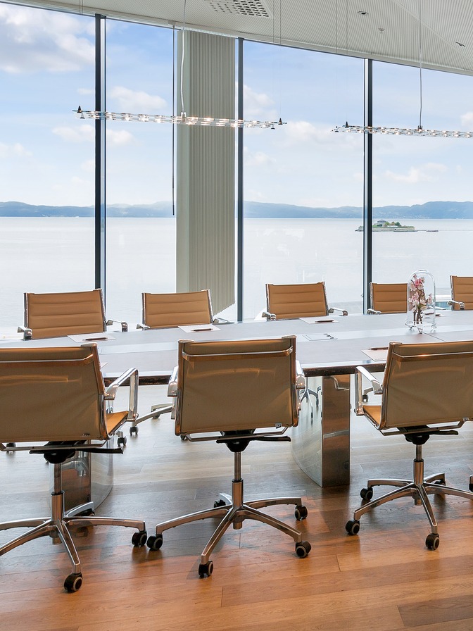 Konferensrum med en vacker havsutsikt på Clarion Hotel Trondheim.