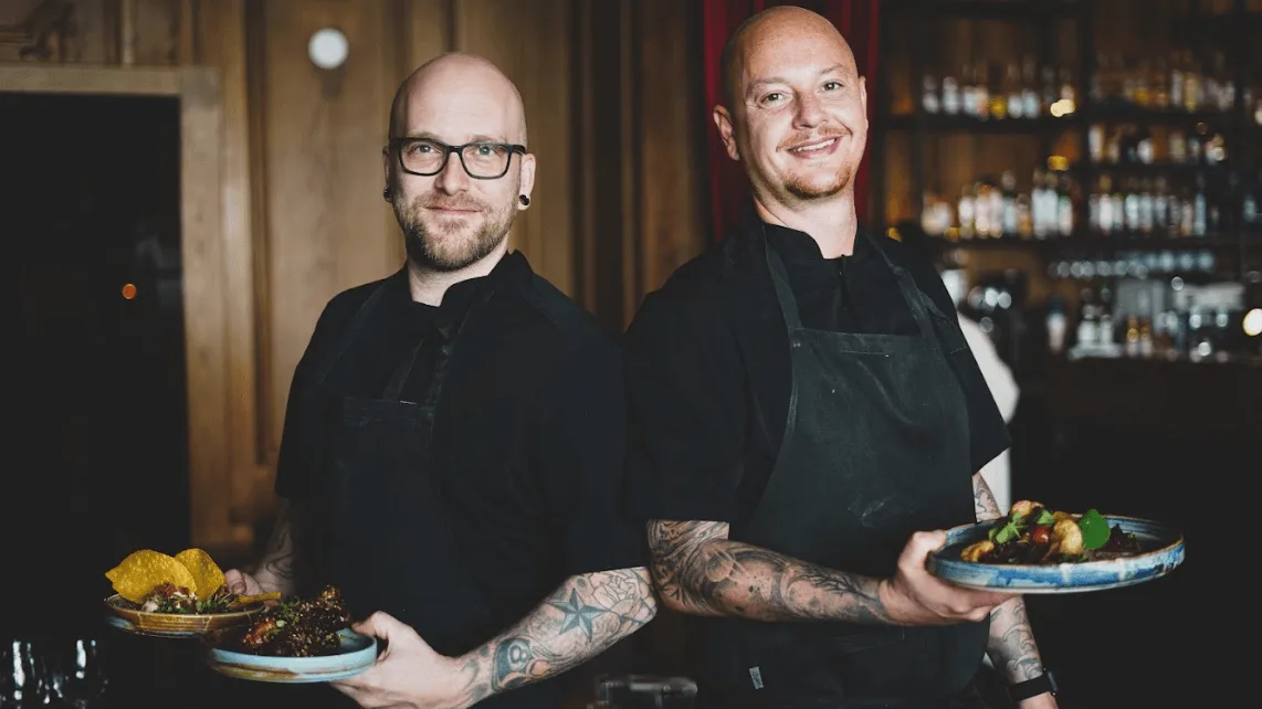 Two chefs at restaurant The Social Bar & Bistro in Helsingborg.