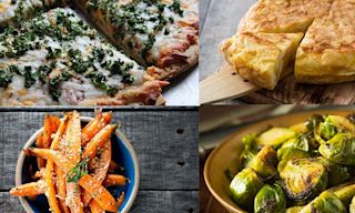 A collection of vegetarian dishes for the Christmas buffet.