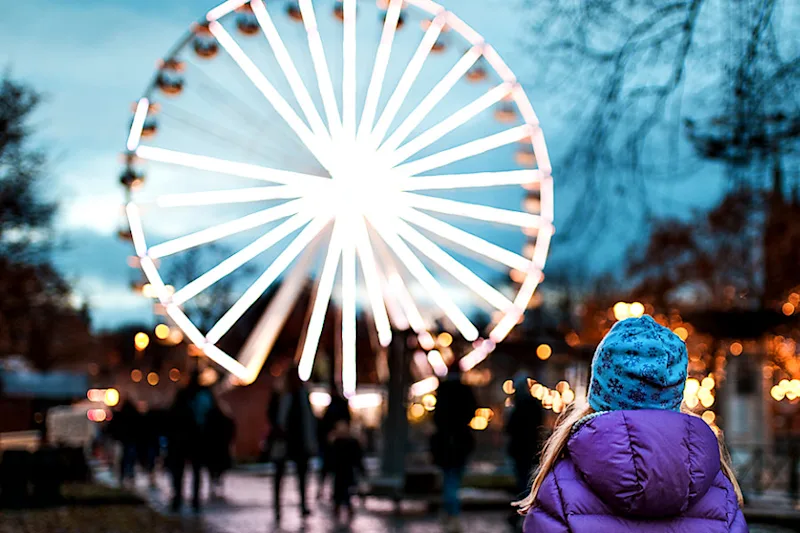 A Ferris wheel at Vinterland in Oslo